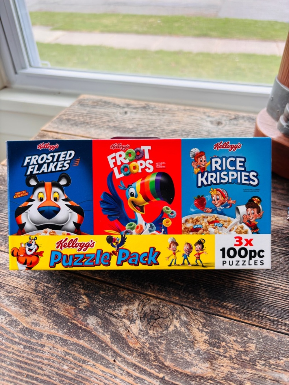 Sealed-Puzzle Pack Kids Puzzles - Colorful Cereal Characters (Blue, Red, Yellow)